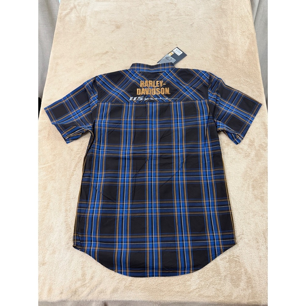 Harley Davidson 115th Anniversary Shirt Men's Snap Button down Blue M NEW 017